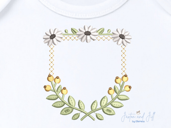 Download Daisy Monogram Frame Embroidery Design - Monogram frame embroidery Collection