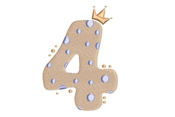 Download Polka Dot Number 4 with Crown - Premium Resources