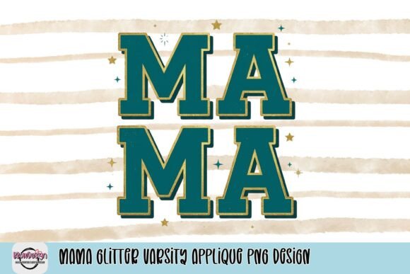Download Mama Glitter Varsity Applique PNG Design - Premium Bundle
