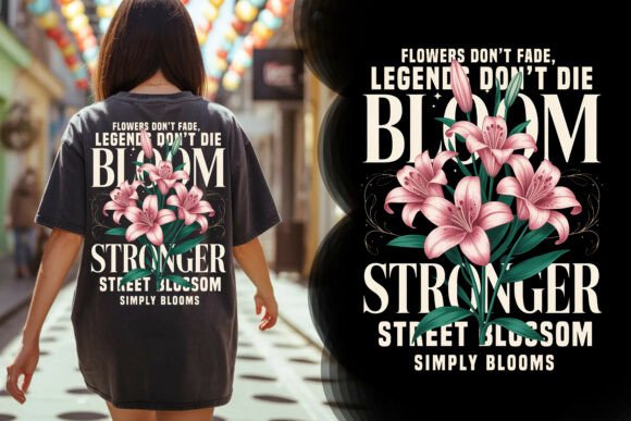 Download Bloom Stronger Floral Typography Tee - Typography Collection
